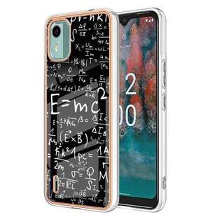 For Nokia C12 Electroplating Marble Dual-side IMD Phone Case(Equation)