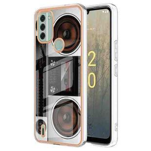 For Nokia C31 Electroplating Marble Dual-side IMD Phone Case(Retro Radio)