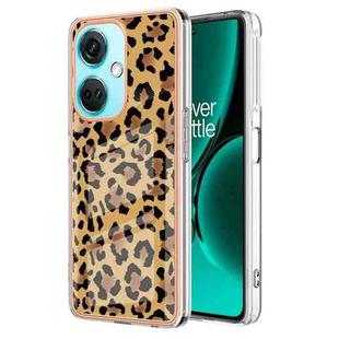 For OnePlus Nord CE 3 Lite / Nord N30 Electroplating Marble Dual-side IMD Phone Case(Leopard Print)