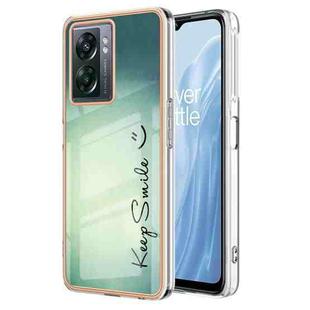 For OnePlus Nord N300 Electroplating Marble Dual-side IMD Phone Case(Smile)