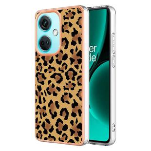 For OnePlus Nord CE3 Electroplating Marble Dual-side IMD Phone Case(Leopard Print)