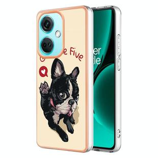 For OnePlus Nord CE3 Electroplating Marble Dual-side IMD Phone Case(Lucky Dog)