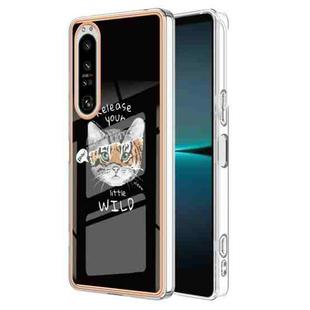 For Sony Xperia 1 IV Electroplating Marble Dual-side IMD Phone Case(Natural Growth)