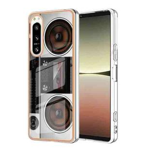 For Sony Xperia 5 IV Electroplating Marble Dual-side IMD Phone Case(Retro Radio)
