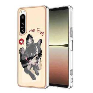 For Sony Xperia 5 IV Electroplating Marble Dual-side IMD Phone Case(Lucky Dog)