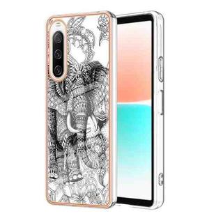 For Sony Xperia 10 IV Electroplating Marble Dual-side IMD Phone Case(Totem Elephant)