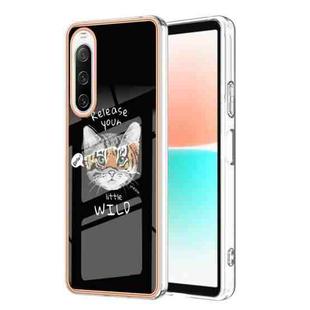 For Sony Xperia 10 IV Electroplating Marble Dual-side IMD Phone Case(Natural Growth)