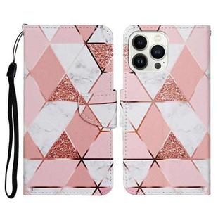 For iPhone 16 Pro Max 3D Colored Drawing Flip Leather Phone Case(Marble)