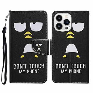 For iPhone 16 Pro Max 3D Colored Drawing Flip Leather Phone Case(Penguins)