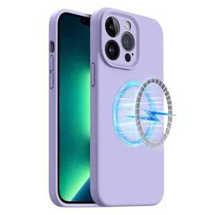 For iPhone 13 Pro LK MagSafe Magnetic Silicone Phone Case(Purple)