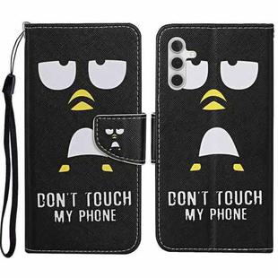 For Samsung Galaxy S23 FE 5G 3D Colored Drawing Flip Leather Phone Case(Penguins)