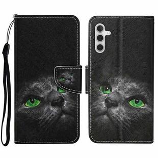 For Samsung Galaxy S23 FE 5G 3D Colored Drawing Flip Leather Phone Case(Black Cat)