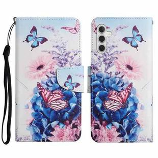 For Samsung Galaxy S23 FE 5G 3D Colored Drawing Flip Leather Phone Case(Purple Butterfly)