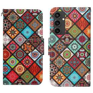 For Samsung Galaxy S24 FE 5G 3D Colored Drawing Flip Leather Phone Case(Ethnic Totem)