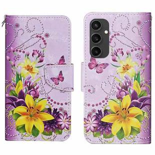 For Samsung Galaxy S24 FE 5G 3D Colored Drawing Flip Leather Phone Case(Yellow Flowers)