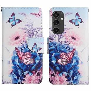 For Samsung Galaxy S24 FE 5G 3D Colored Drawing Flip Leather Phone Case(Purple Butterfly)