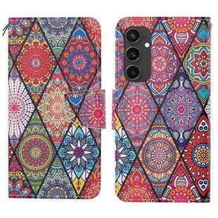 For Samsung Galaxy S24 FE 5G 3D Colored Drawing Flip Leather Phone Case(Rhombus Totem)