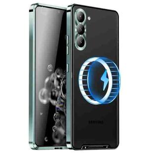 For Samsung Galaxy S25+ 5G MagSafe Magnetic Frosted Metal Phone Case(Green)