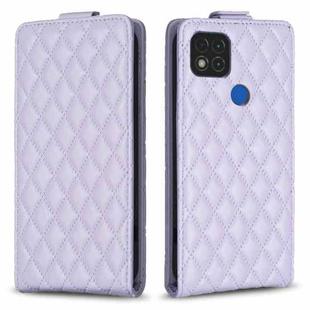 For Xiaomi Redmi 9C Diamond Lattice Vertical Flip Leather Phone Case(Purple)