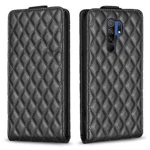 For Xiaomi Redmi 9 Diamond Lattice Vertical Flip Leather Phone Case(Black)