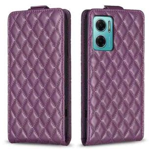 For Xiaomi Redmi 10 5G / Note 11E Diamond Lattice Vertical Flip Leather Phone Case(Dark Purple)