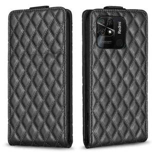 For Xiaomi Redmi 10C Diamond Lattice Vertical Flip Leather Phone Case(Black)