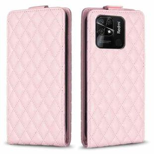 For Xiaomi Redmi 10C Diamond Lattice Vertical Flip Leather Phone Case(Pink)