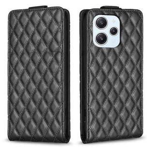 For Xiaomi Redmi 12 Diamond Lattice Vertical Flip Leather Phone Case(Black)