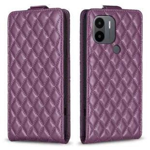 For Redmi A1 / A1+ / A2 Diamond Lattice Vertical Flip Leather Phone Case(Dark Purple)
