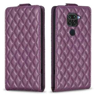 For Redmi Note 9 / 10X 4G Diamond Lattice Vertical Flip Leather Phone Case(Dark Purple)