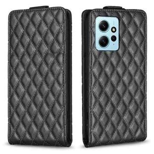 For Redmi Note 12 4G Global Diamond Lattice Vertical Flip Leather Phone Case(Black)