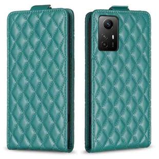 For Redmi Note 12S / 11 Global Diamond Lattice Vertical Flip Leather Phone Case(Green)