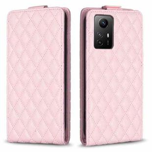 For Redmi Note 12S / 11 Global Diamond Lattice Vertical Flip Leather Phone Case(Pink)