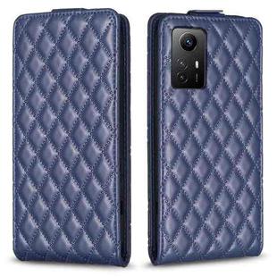 For Redmi Note 12S / 11 Global Diamond Lattice Vertical Flip Leather Phone Case(Blue)