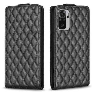 For Redmi Note 10 4G / Note 10S Diamond Lattice Vertical Flip Leather Phone Case(Black)