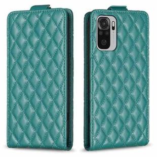 For Redmi Note 10 4G / Note 10S Diamond Lattice Vertical Flip Leather Phone Case(Green)