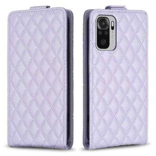 For Redmi Note 10 4G / Note 10S Diamond Lattice Vertical Flip Leather Phone Case(Purple)