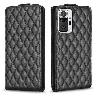 For Redmi Note 10 Pro /10 Pro Max Diamond Lattice Vertical Flip Leather Phone Case(Black)