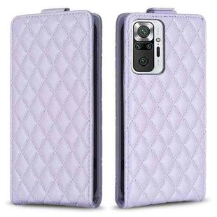 For Redmi Note 10 Pro /10 Pro Max Diamond Lattice Vertical Flip Leather Phone Case(Purple)