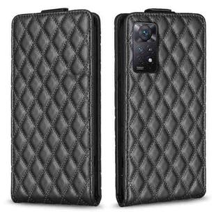 For Redmi Note 11 Pro 5G Global Diamond Lattice Vertical Flip Leather Phone Case(Black)