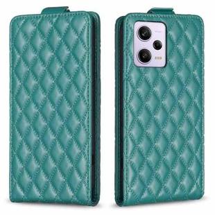 For Redmi Note 12 Pro Global Diamond Lattice Vertical Flip Leather Phone Case(Green)