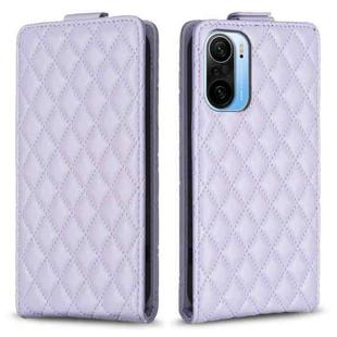 For Redmi K40 / K40 Pro Diamond Lattice Vertical Flip Leather Phone Case(Purple)