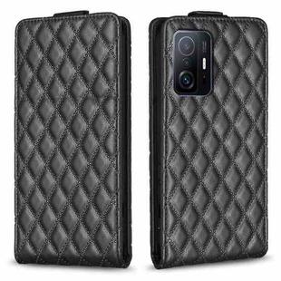 For Xiaomi Mi 11T / 11T Pro Diamond Lattice Vertical Flip Leather Phone Case(Black)