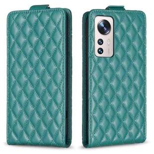 For Xiaomi 12 Lite Diamond Lattice Vertical Flip Leather Phone Case(Green)