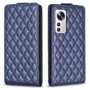 For Xiaomi 12 Lite Diamond Lattice Vertical Flip Leather Phone Case(Blue)