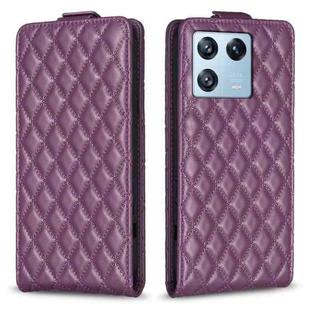 For Xiaomi 13 Pro Diamond Lattice Vertical Flip Leather Phone Case(Dark Purple)