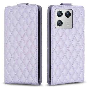 For Xiaomi 13 Diamond Lattice Vertical Flip Leather Phone Case(Purple)