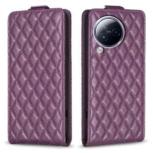 For Xiaomi Civi 3 5G Diamond Lattice Vertical Flip Leather Phone Case(Dark Purple)