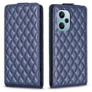 For Redmi Note 12 Turbo Diamond Lattice Vertical Flip Leather Phone Case(Blue)