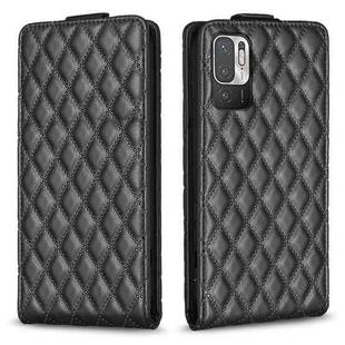 For Redmi Note 10 5G /Note 10T 5G Diamond Lattice Vertical Flip Leather Phone Case(Black)